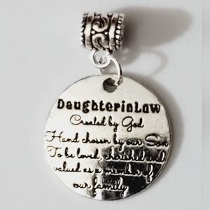 Daughter-in-law necklace pendant quote silver handmade wedding gift